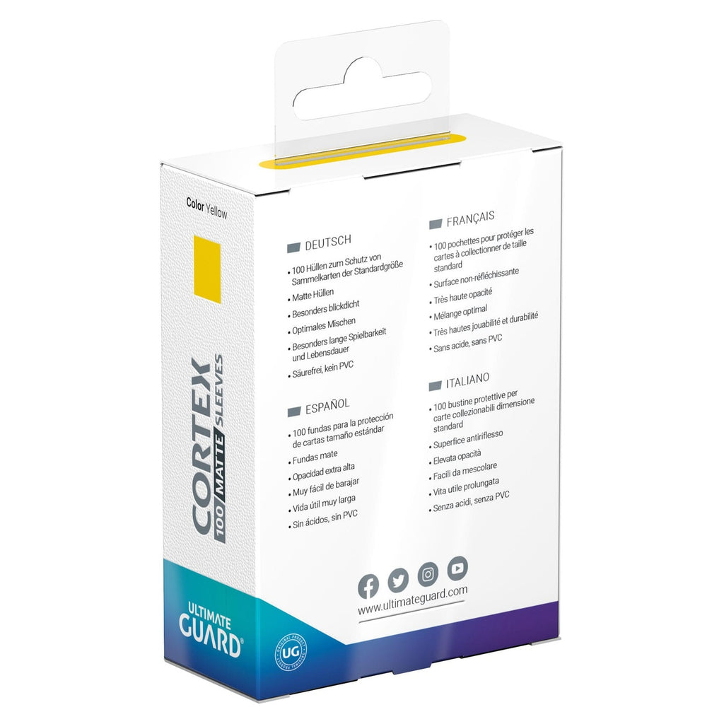 Image produit Ultimate Guard Cortex Sleeves Mat Standard Size (100) - Jaune