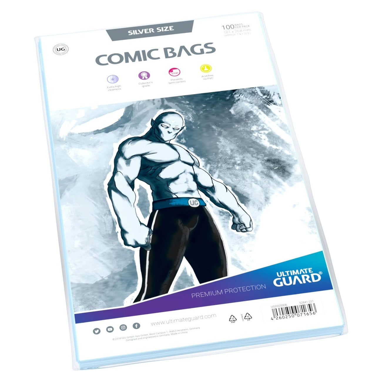Product image Ultimate Guard Comic Bags Standard (100) - Silver Size