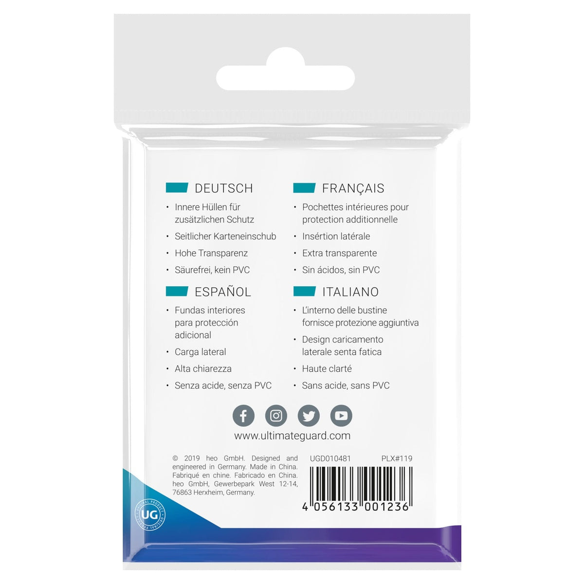 Product image Ultimate Guard Precise-Fit Sleeves Japanese Size (100) - Side-Loading