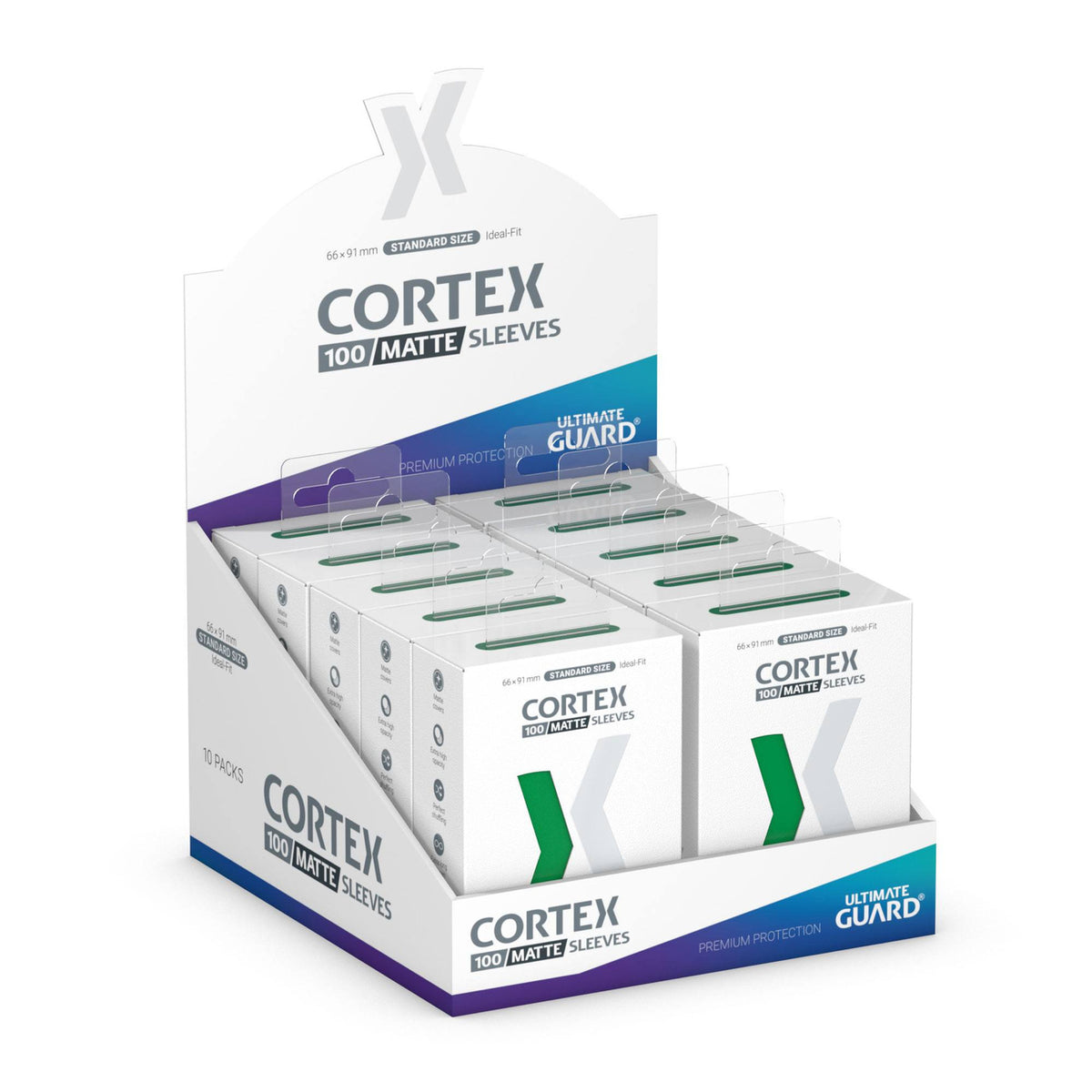 Image produit Ultimate Guard Cortex Sleeves Mat Standard Size (100) - Vert