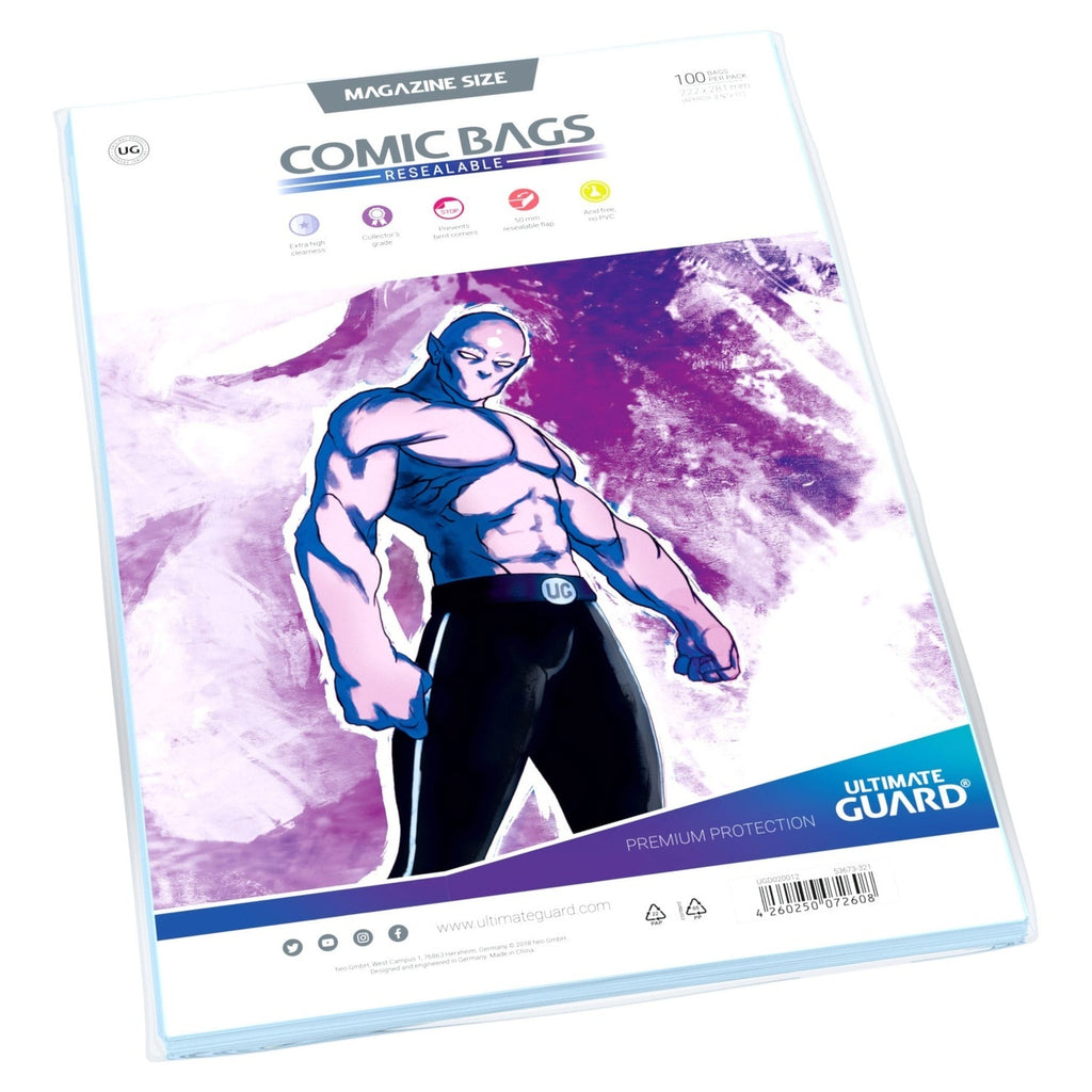 Image produit Ultimate Guard Comic Bags refermables Magazine Size (100)