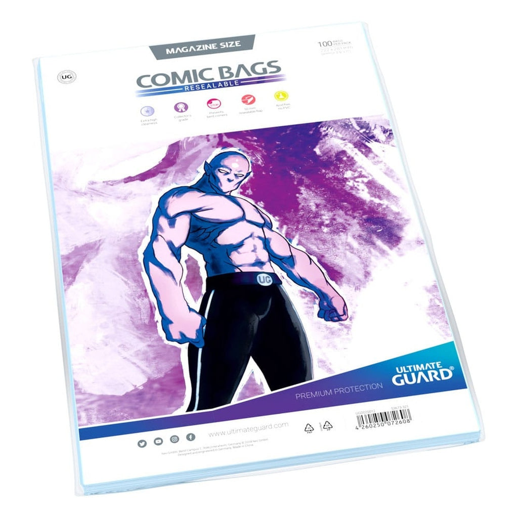 Image produit Ultimate Guard Comic Bags refermables Magazine Size (100)
