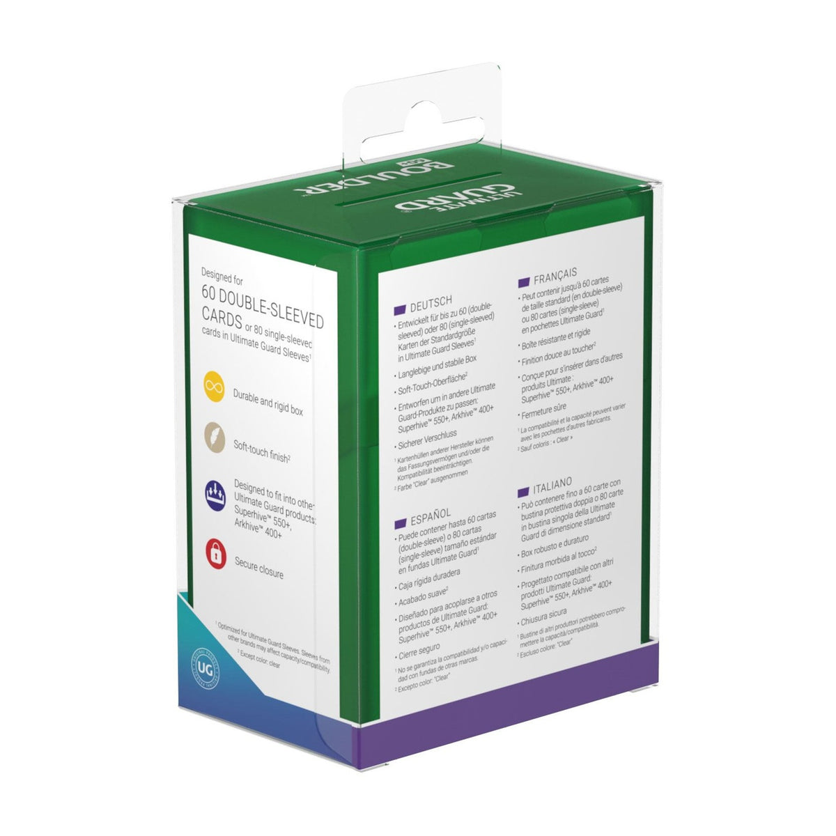 Image produit Ultimate Guard Boulder Deck Case 60+ format standard Émeraude
