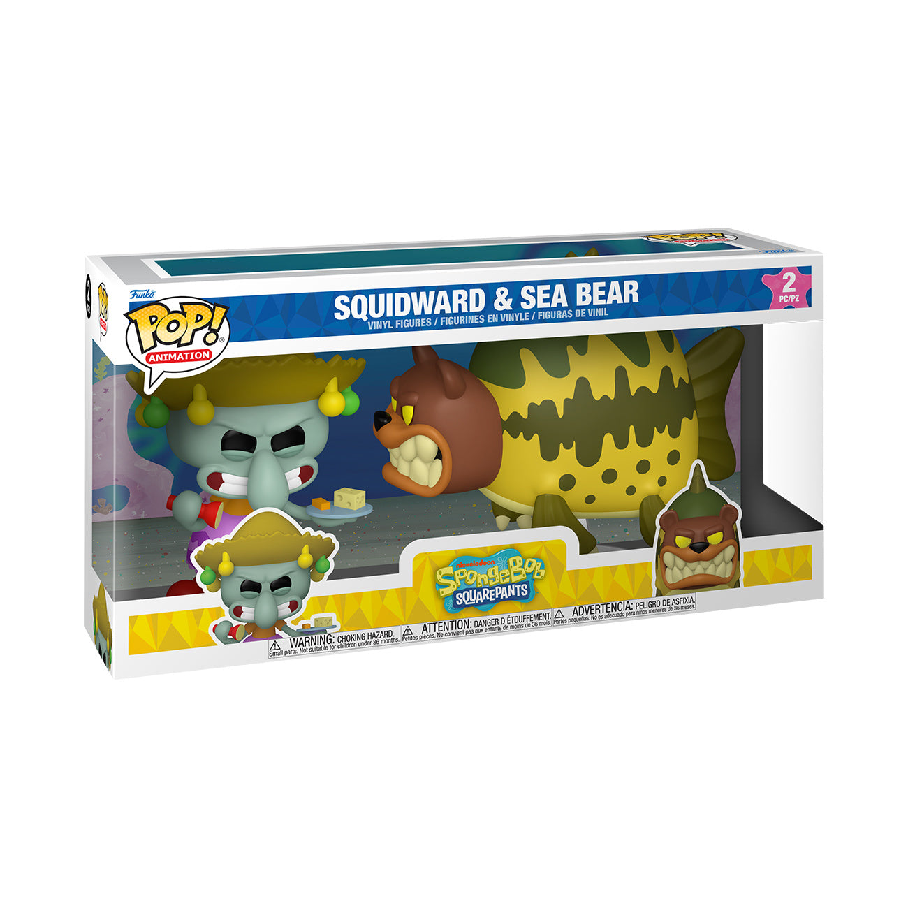 Image produit Bob l’éponge – Carlo avec ours de mer figurine Funko Pop diorama