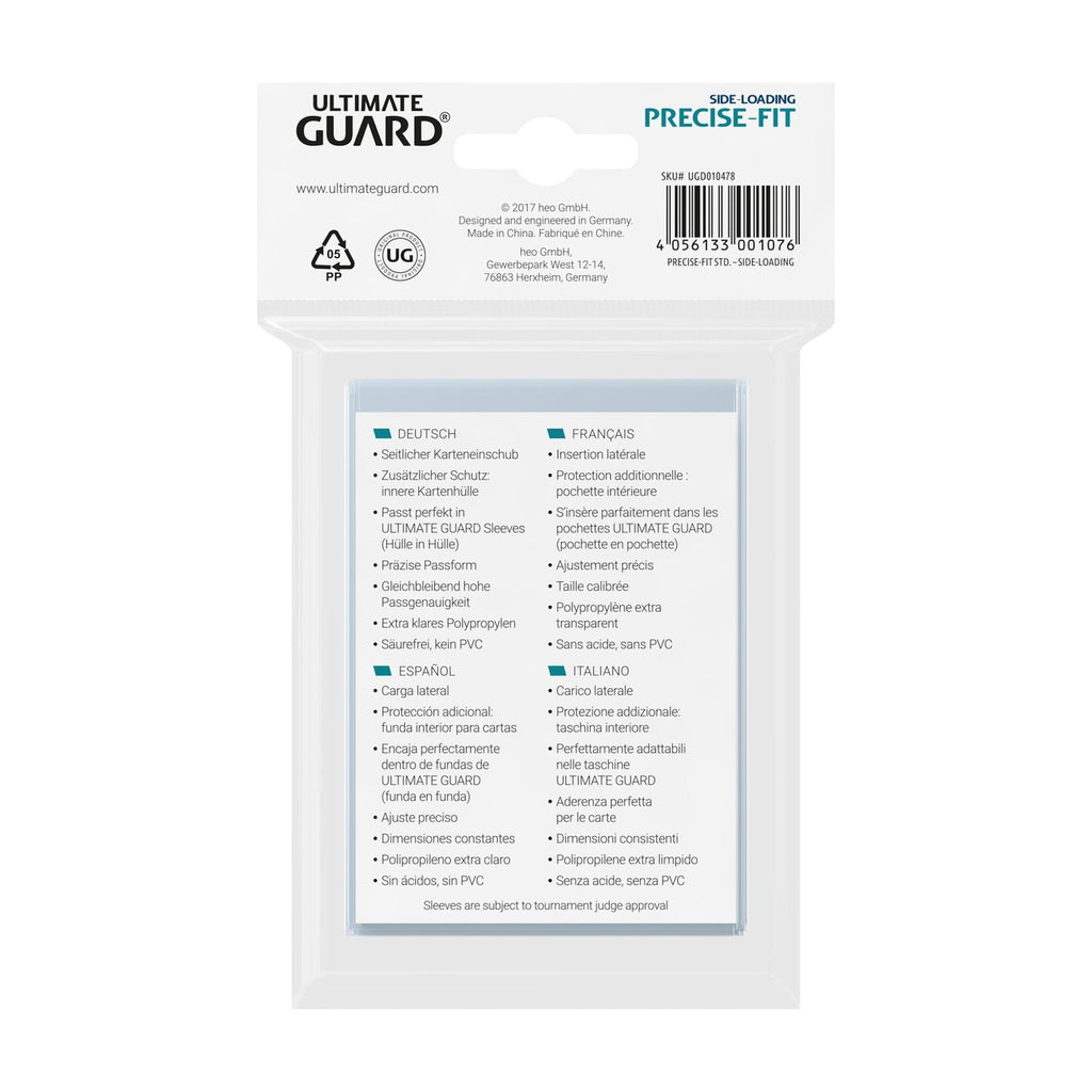Image produit Ultimate Guard Precise-Fit Sleeves Standard Size (100) - Side-Loading