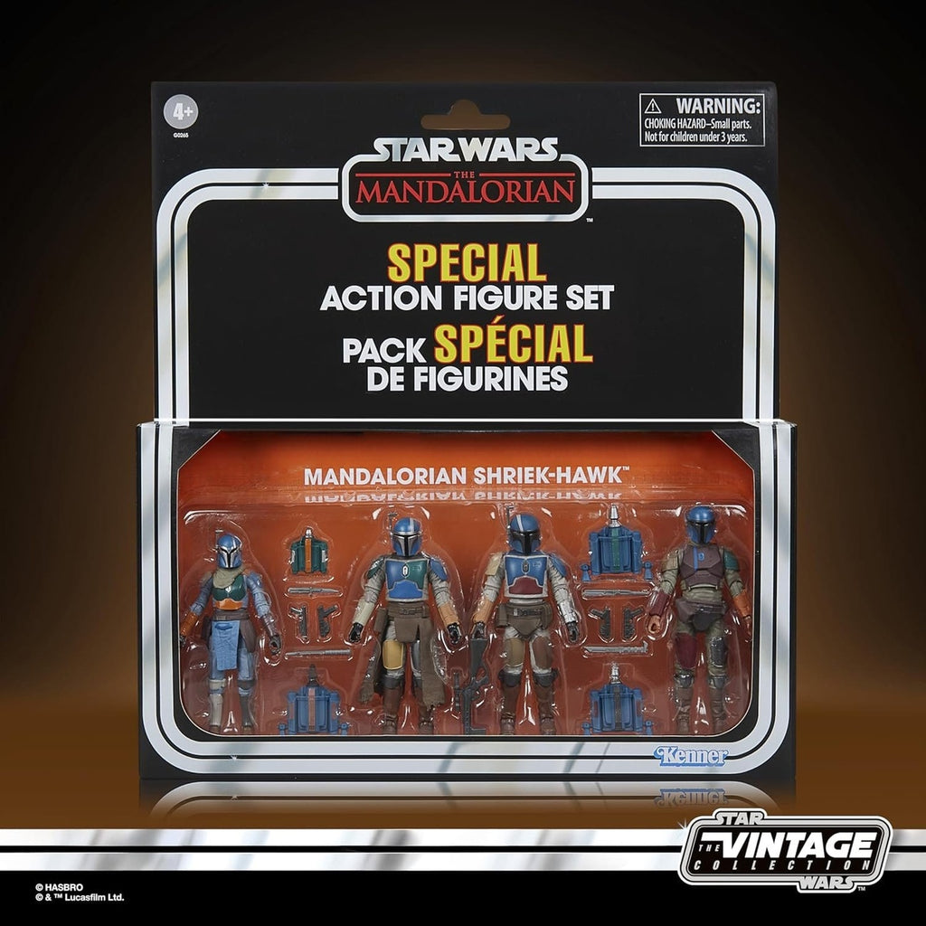 Image produit Star Wars The Mandalorian Vintage Collection Pack de 4 figurines Mandalorian Shriek-Hawk 10 cm