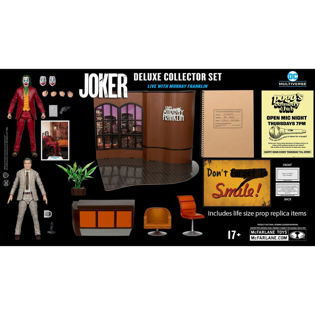 Image produit Joker DC Multiverse (film Joker) Figurine de collection Deluxe The Joker (Live with Murray Franklin) Édition limitée 18