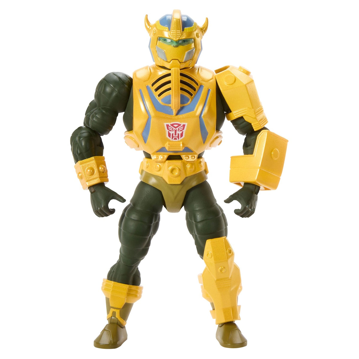 Image produit Masters of the Universe x Transformers figurine articulée Bumblebee Armor Man-At-Arms heo Exclusivité européenne 14 cm