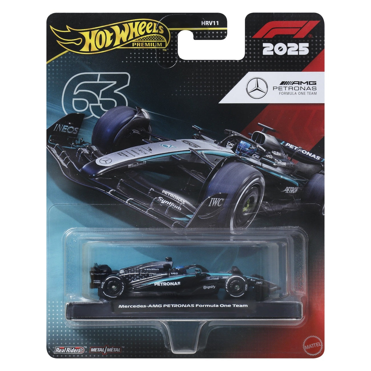 Image produit Formule 1 Hot Wheels véhicule Premium moulé sous pression 1:64 Équipe Mercedes Benz : Pilote 1