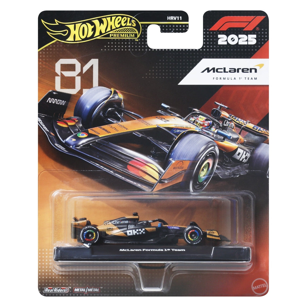 Image produit Formule 1 Hot Wheels véhicule Premium moulé sous pression 1:64 Team McLaren : Pilote 1