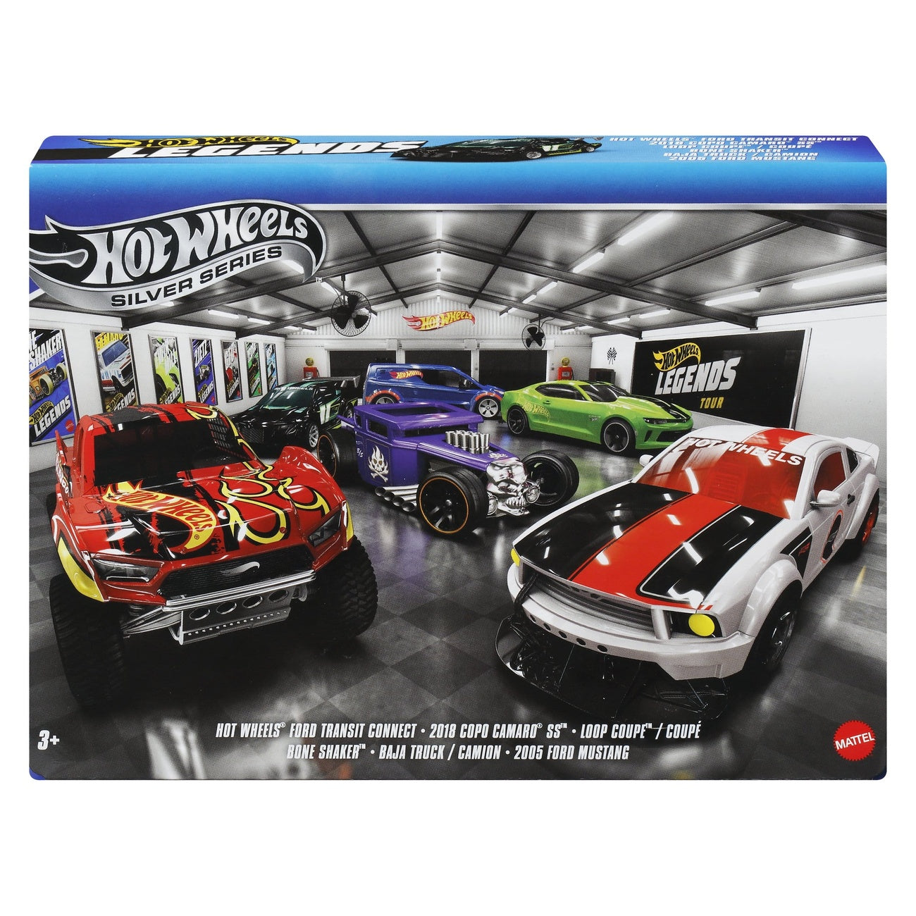 Image produit Hot Wheels Silver Series véhicules moulés sous pression lot de 6 Légendes 1/64