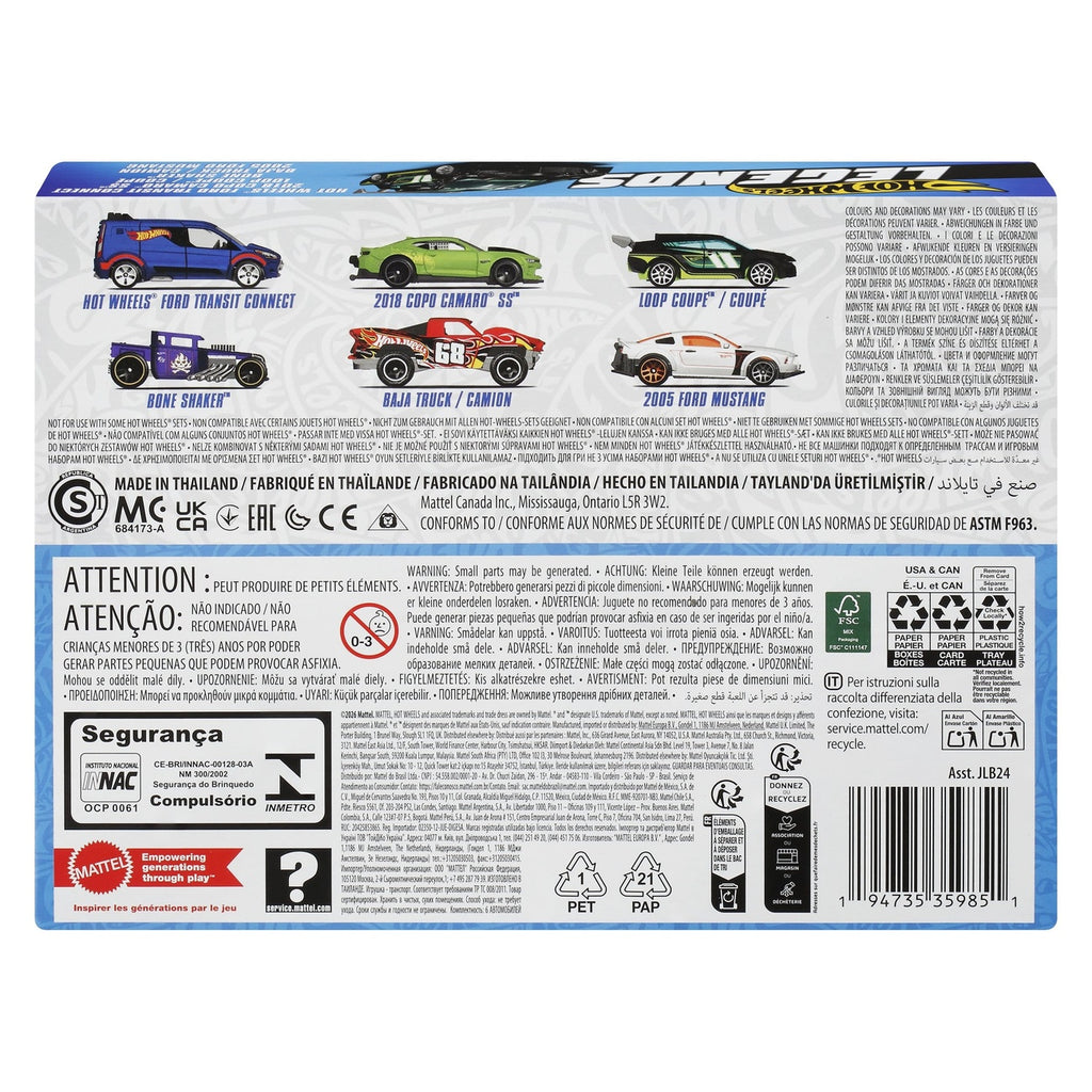 Image produit Hot Wheels Silver Series véhicules moulés sous pression lot de 6 Légendes 1/64