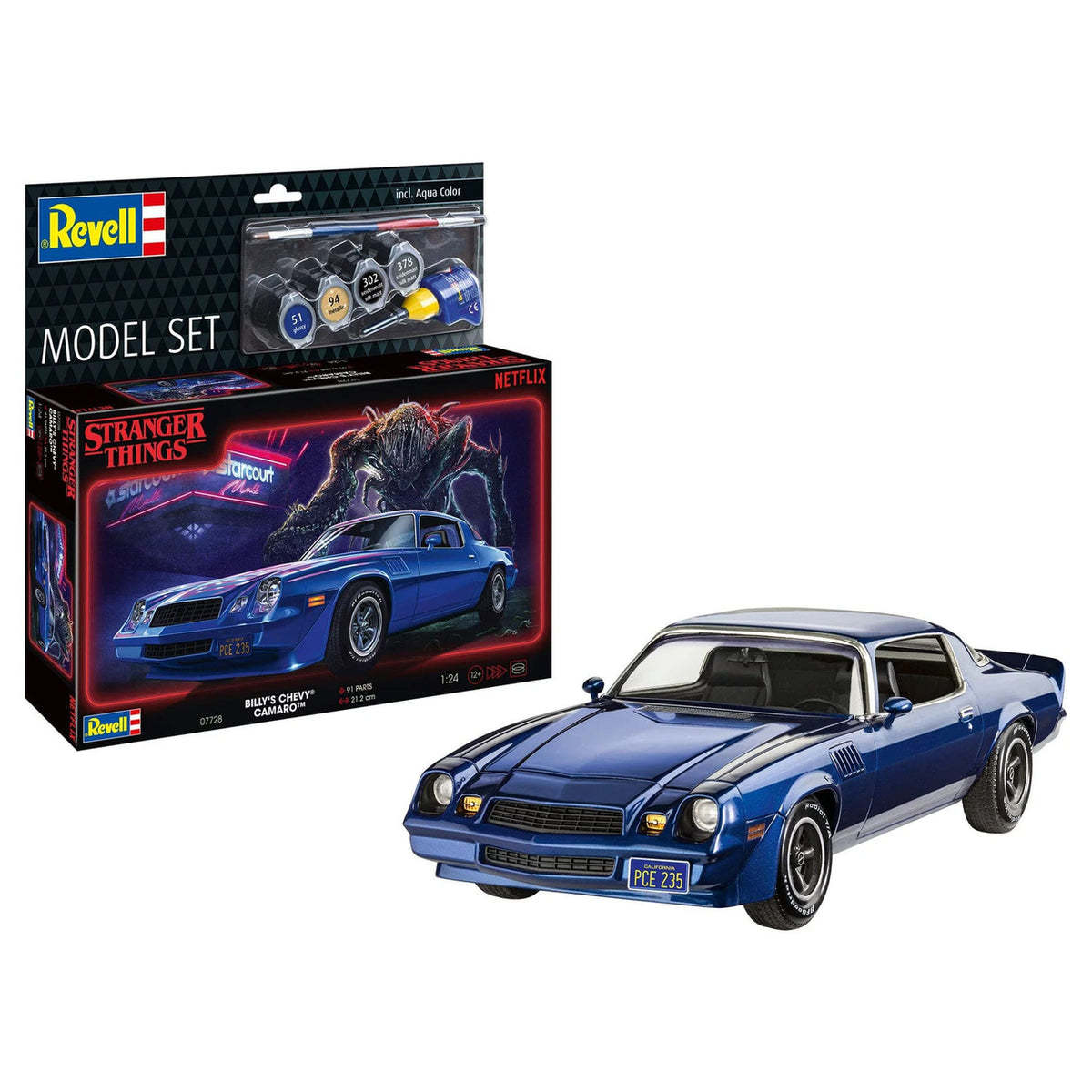 Image produit Stranger Things Maquette Set 1/25 Chevy Camaro Z/28 (Aqua Color) 19 cm