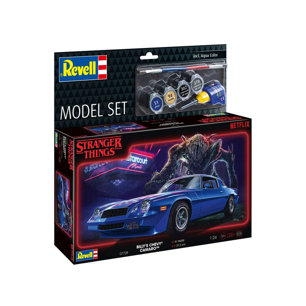 Image produit Stranger Things Maquette Set 1/25 Chevy Camaro Z/28 (Aqua Color) 19 cm