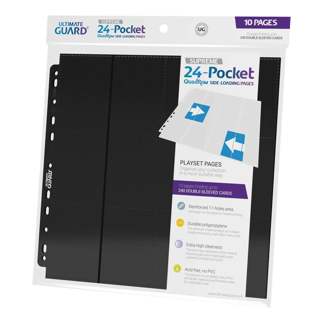 Product image Ultimate Guard 24-Pocket QuadRow Pages Side-Loading (10) - Black