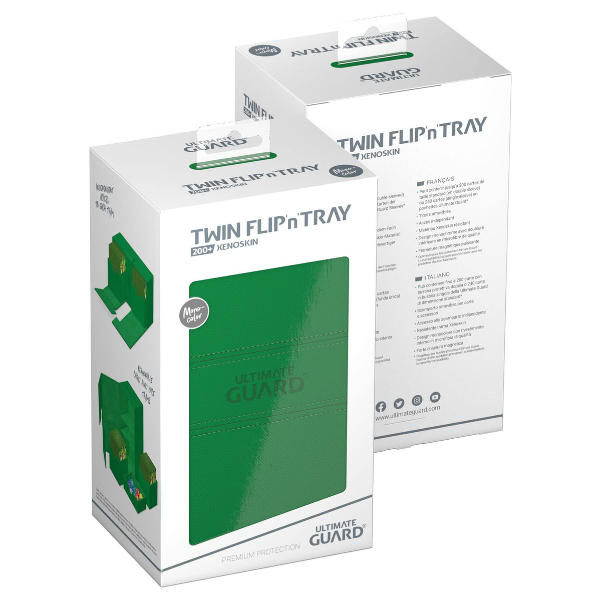 Image produit Ultimate Guard Twin Flip'n'Tray 200+ Xenoskin - Vert