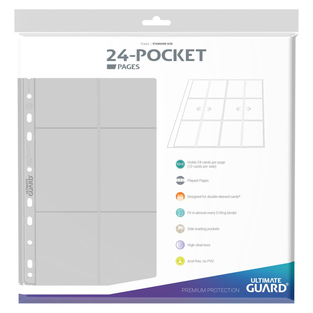 Image produit Ultimate Guard 24-Pocket QuadRow Pages Side-Loading (10) - Transparent