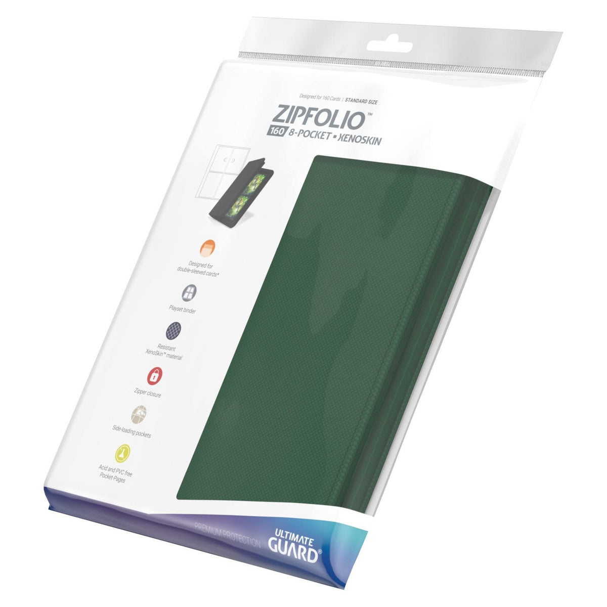 Image produit Ultimate Guard Zipfolio 160 8-Pocket Xenoskin - Vert