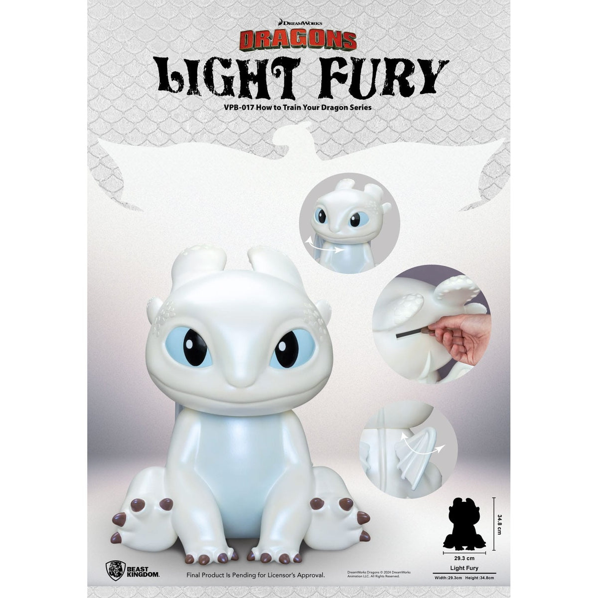 Image produit Dragons – Fonctionnelle Figurine Tirelire Light Fury 35 cm