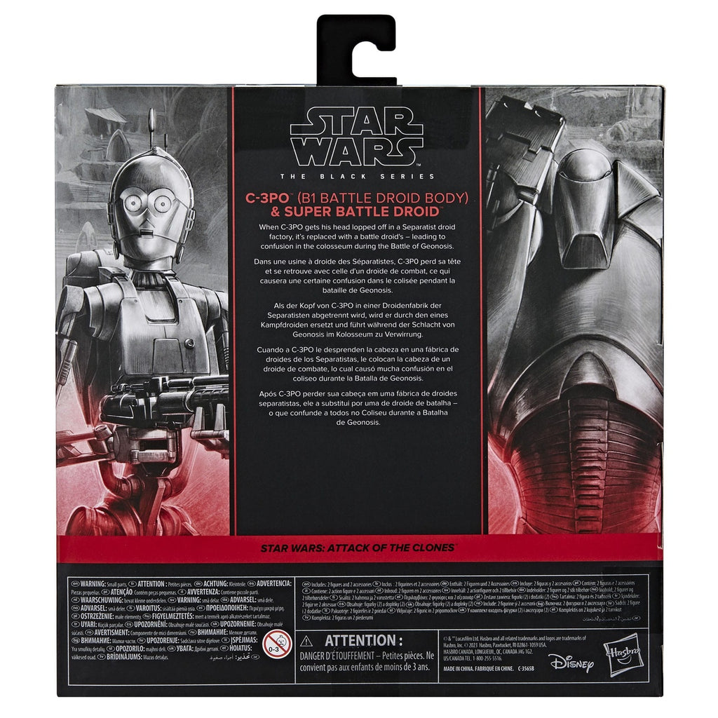Image produit Star Wars Épisode II Black Series Lot de 2 figurines C-3PO (corps de droïde de combat B1) & Super Droïde de Combat 15 cm