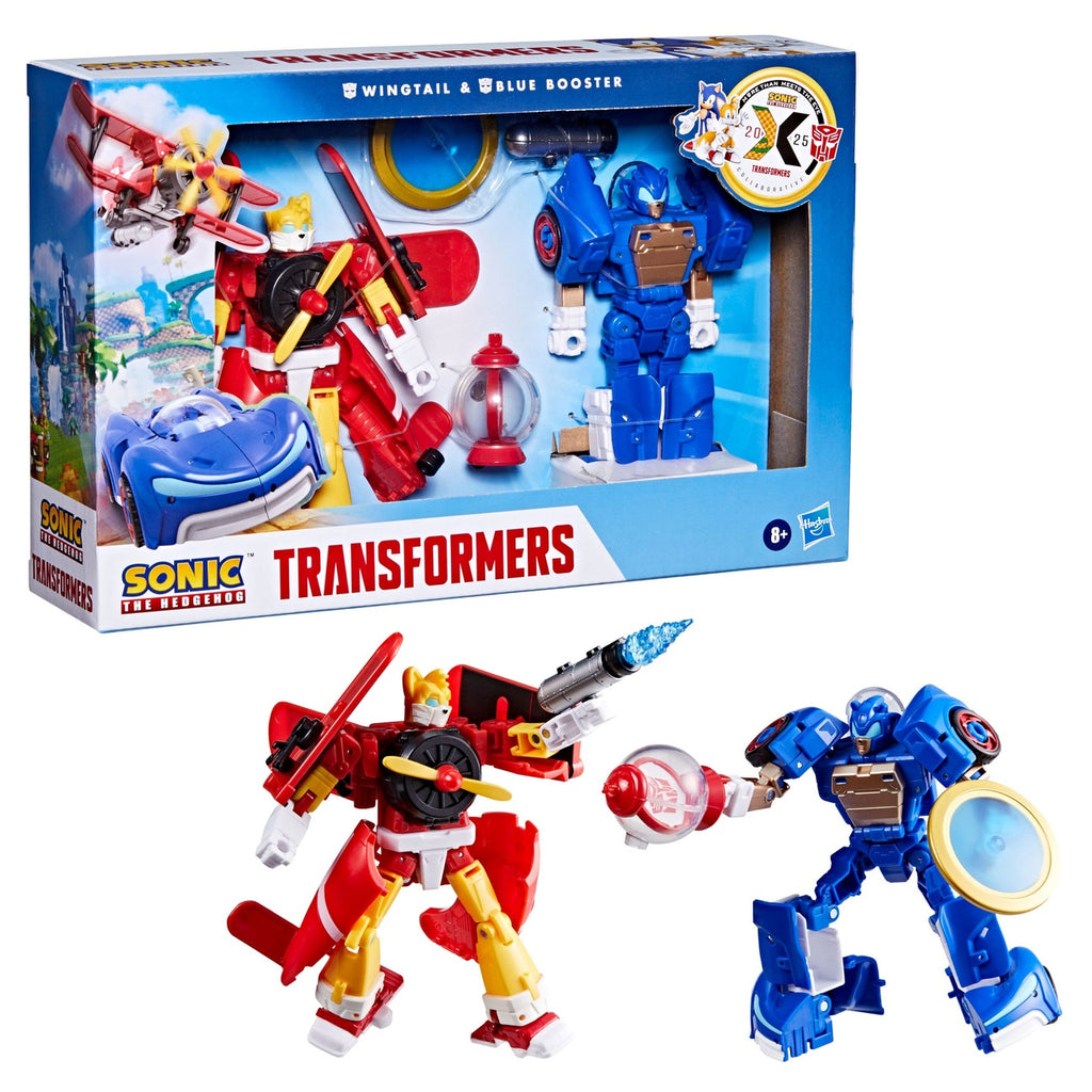 Image produit Sonic the Hedgehog x Transformers Pack de 2 figurines Wingtail & Blue Booster 13 cm
