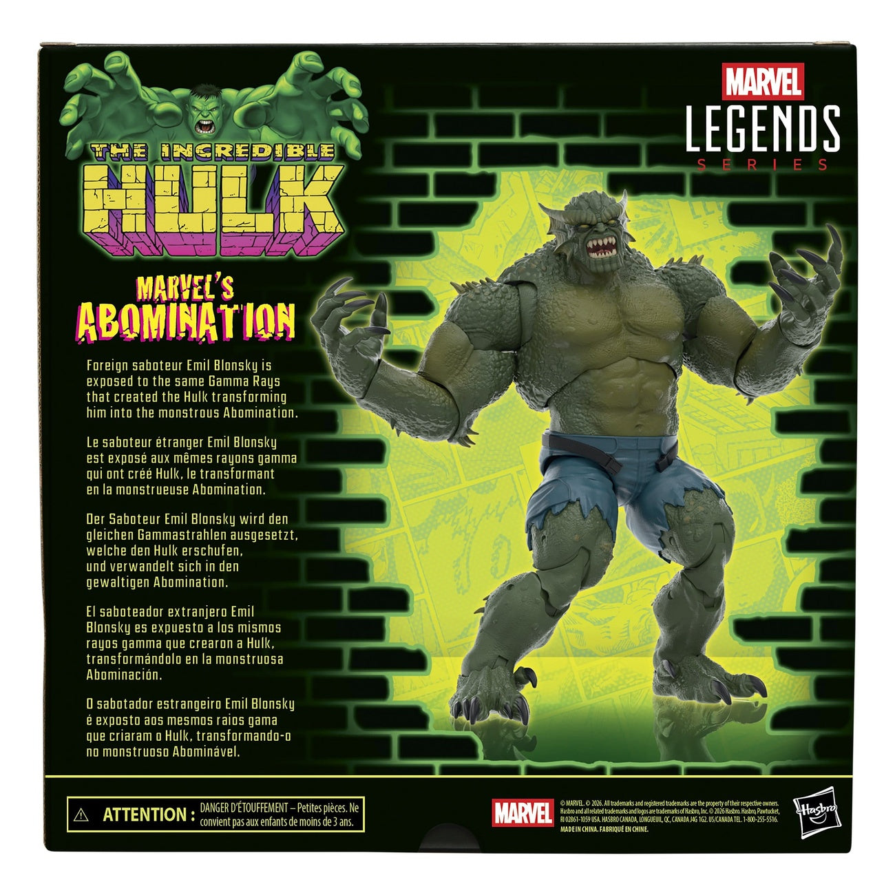 Image produit The Incredible Hulk Marvel Legends figurine articulée Marvel's Abomination 15 cm