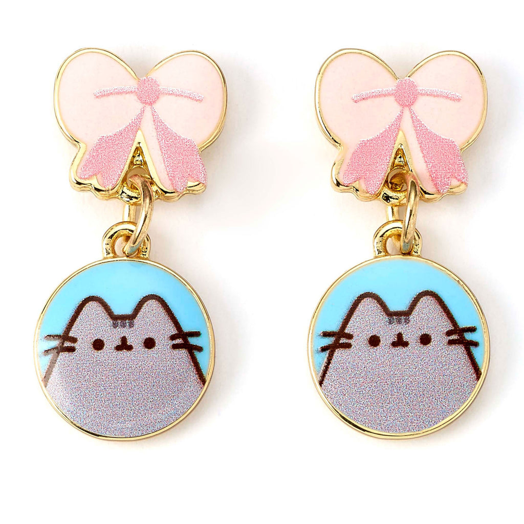 Image produit Pusheen Boucles d’oreilles pendantes Nœuds roses