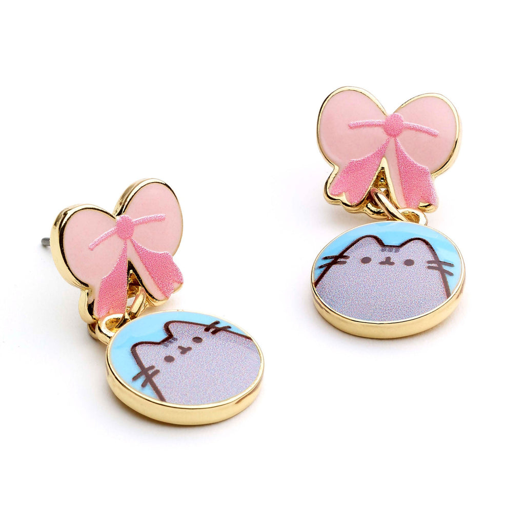 Image produit Pusheen Boucles d’oreilles pendantes Nœuds roses