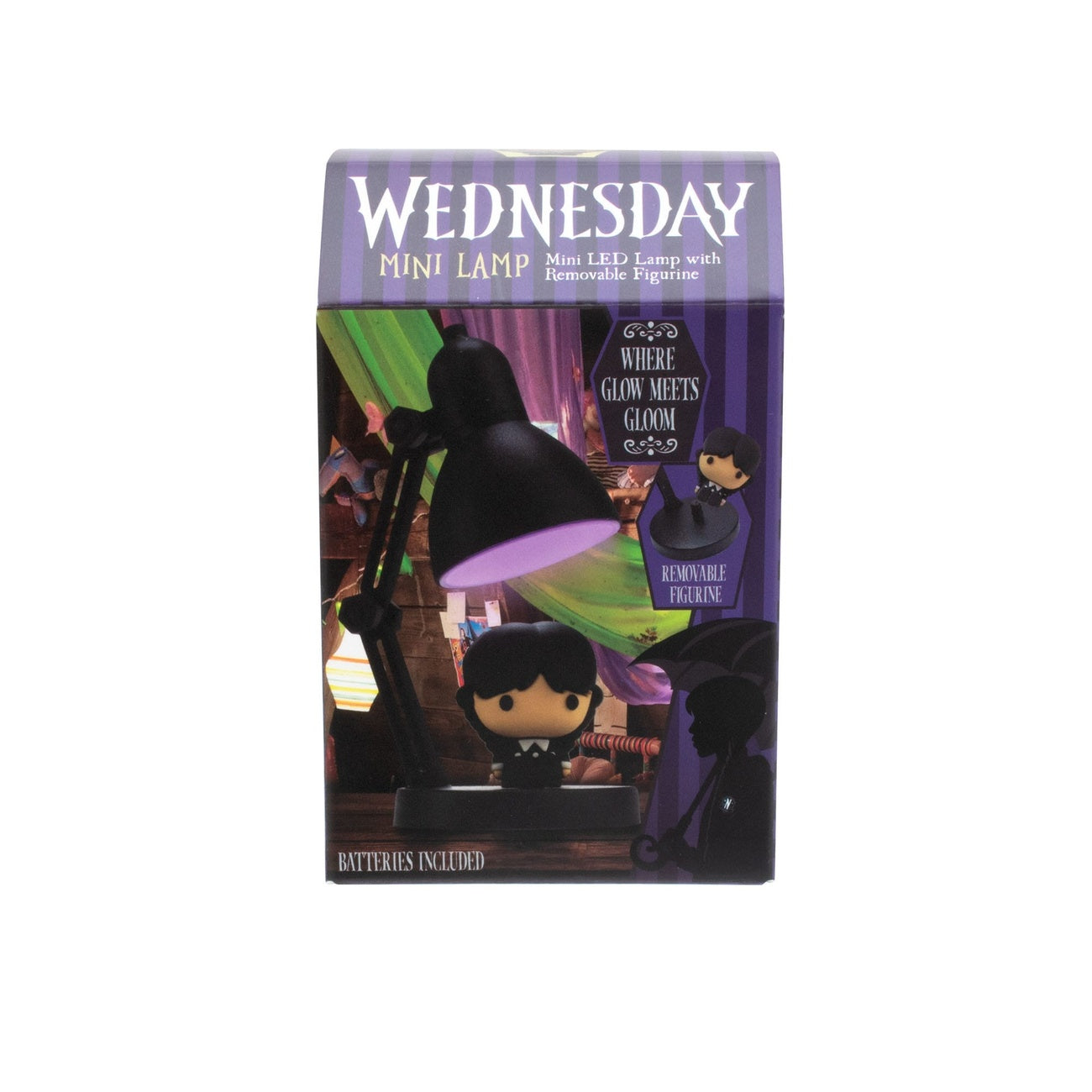 Image produit Lampe LED mini Wednesday avec figurine 10 cm