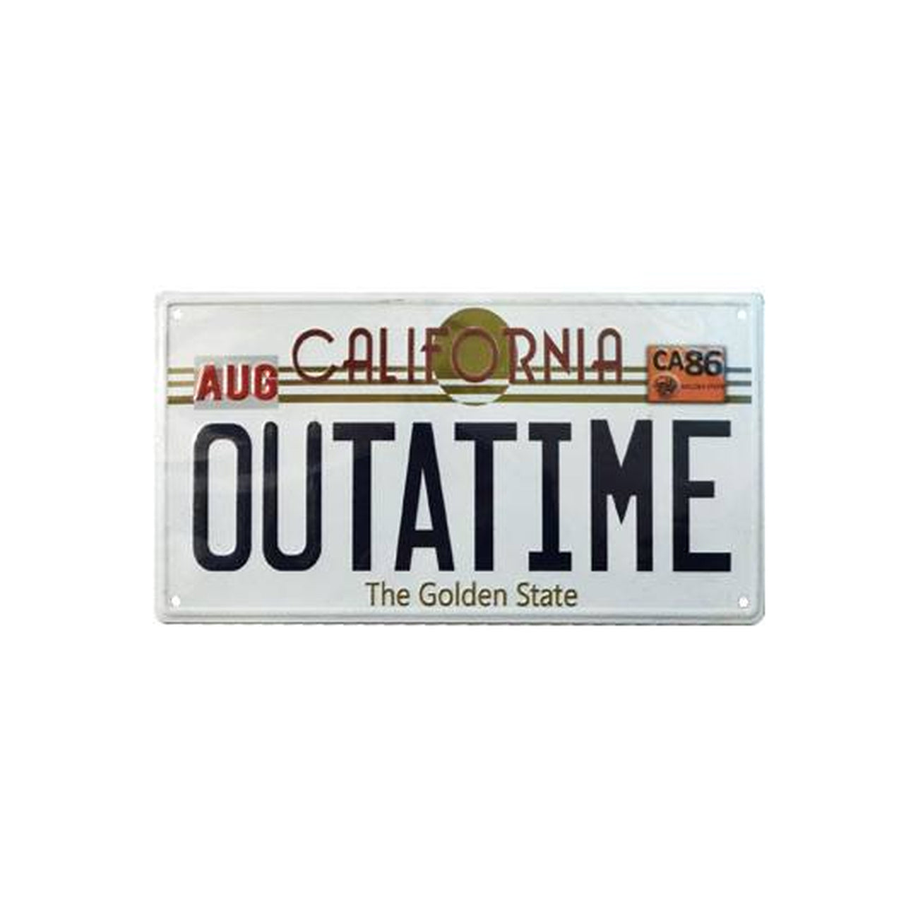 Image produit Retour vers le futur Plaque métallique Outatime Plaque d'immatriculation DeLorean
