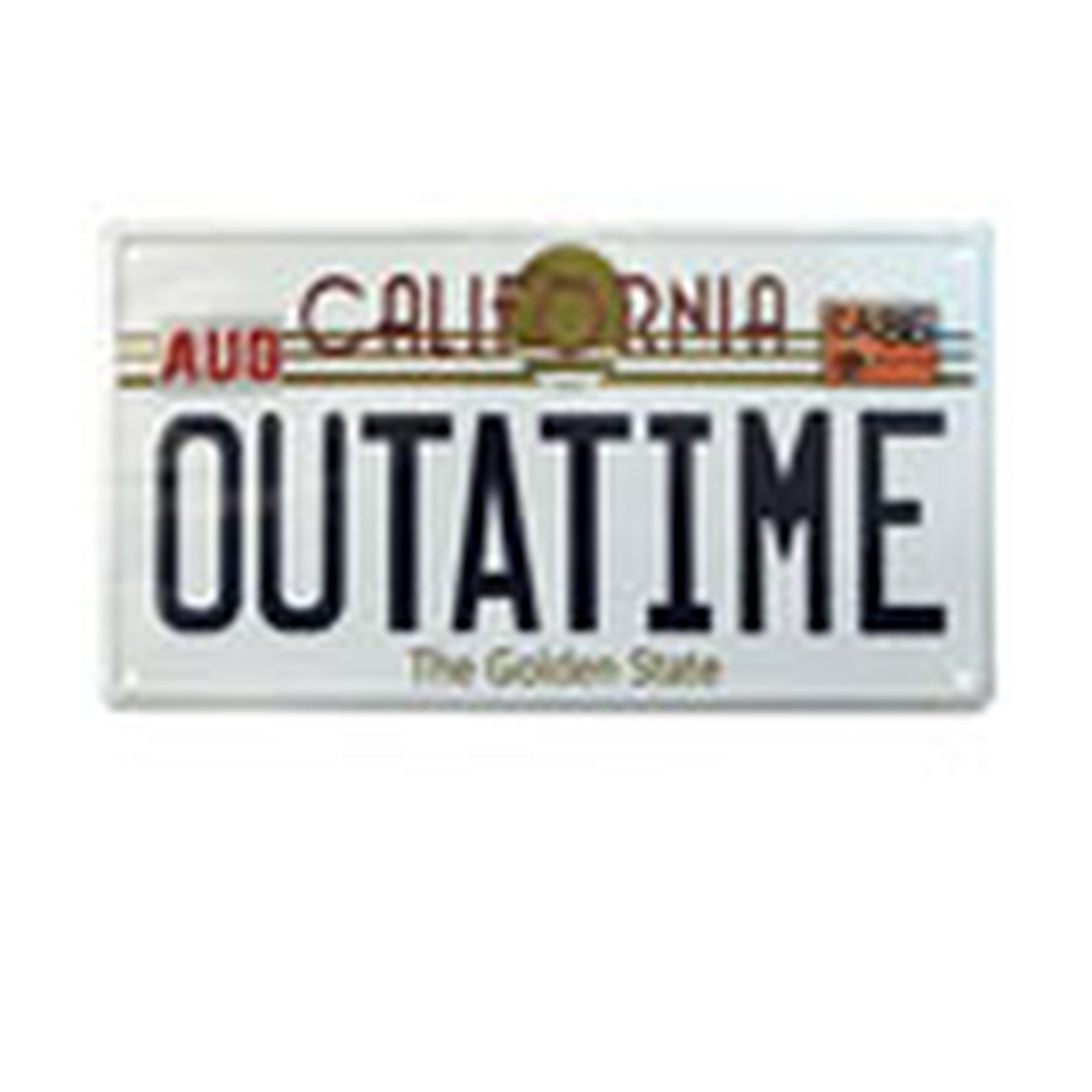 Image produit Retour vers le futur Plaque métallique Outatime Plaque d'immatriculation DeLorean