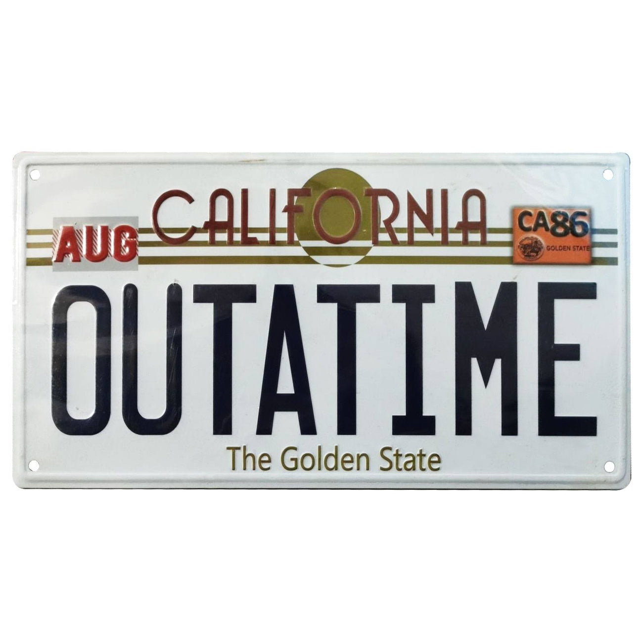 Image produit Retour vers le futur Plaque métallique Outatime Plaque d'immatriculation DeLorean
