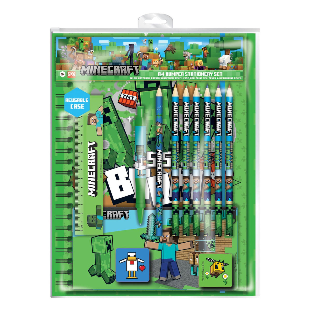 Image produit Minecraft Set d’écriture 12 pièces A4 Bumper