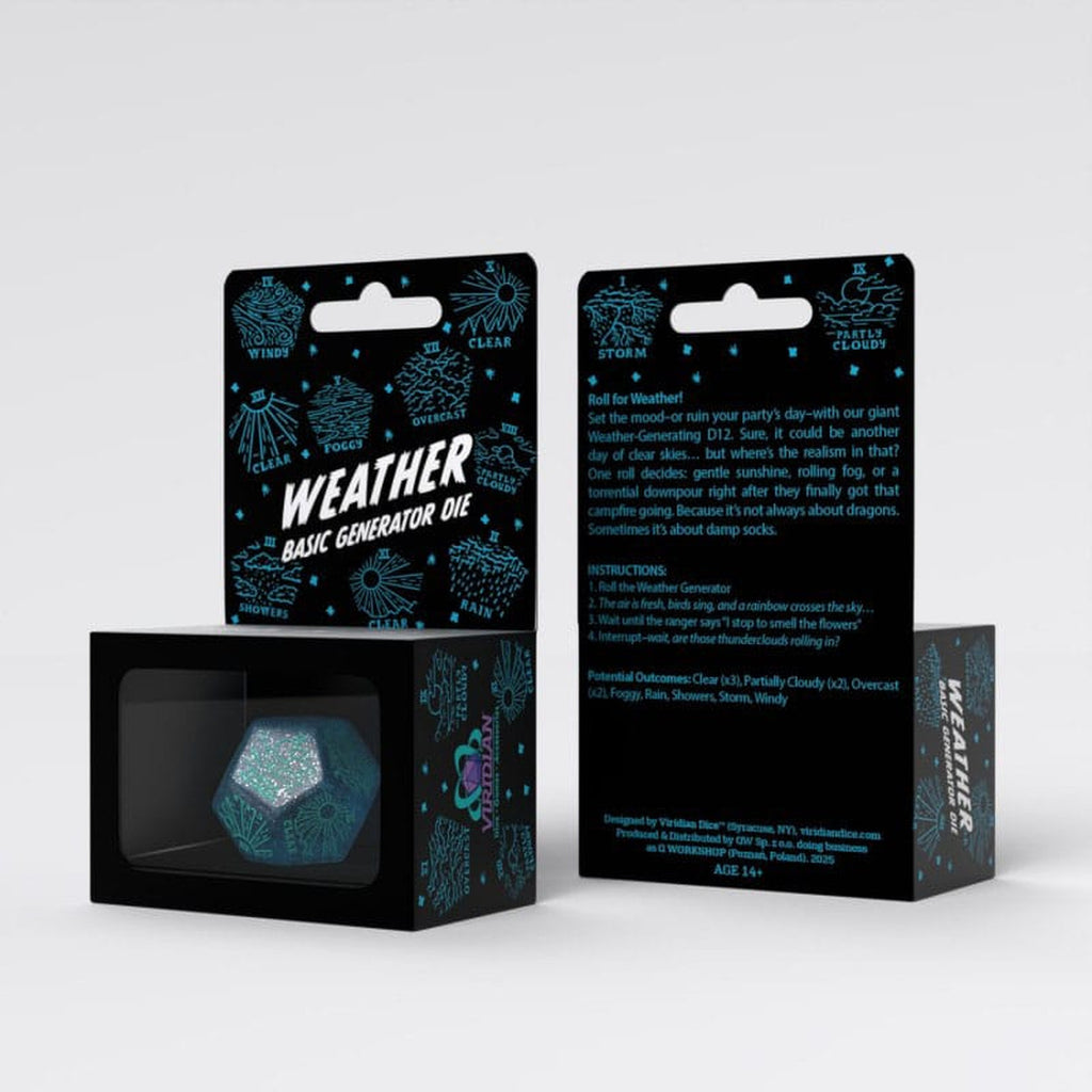 Image produit Viridian Dé Jumbo Weather Generator D12 Turquoise