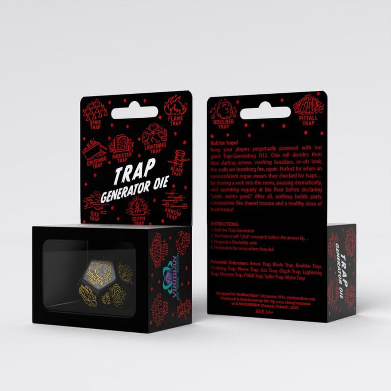 Image produit Dé Viridian Jumbo Trap Generator D12 Noir
