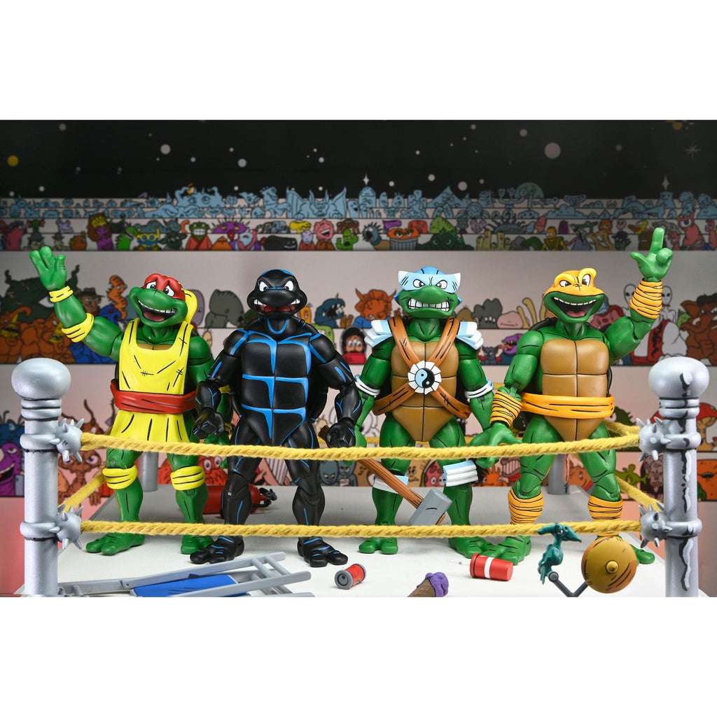 Image produit Teenage Mutant Ninja Turtles (Archie Comics) Set de 4 figurines d’action Stump Wrestling Turtles 18 cm