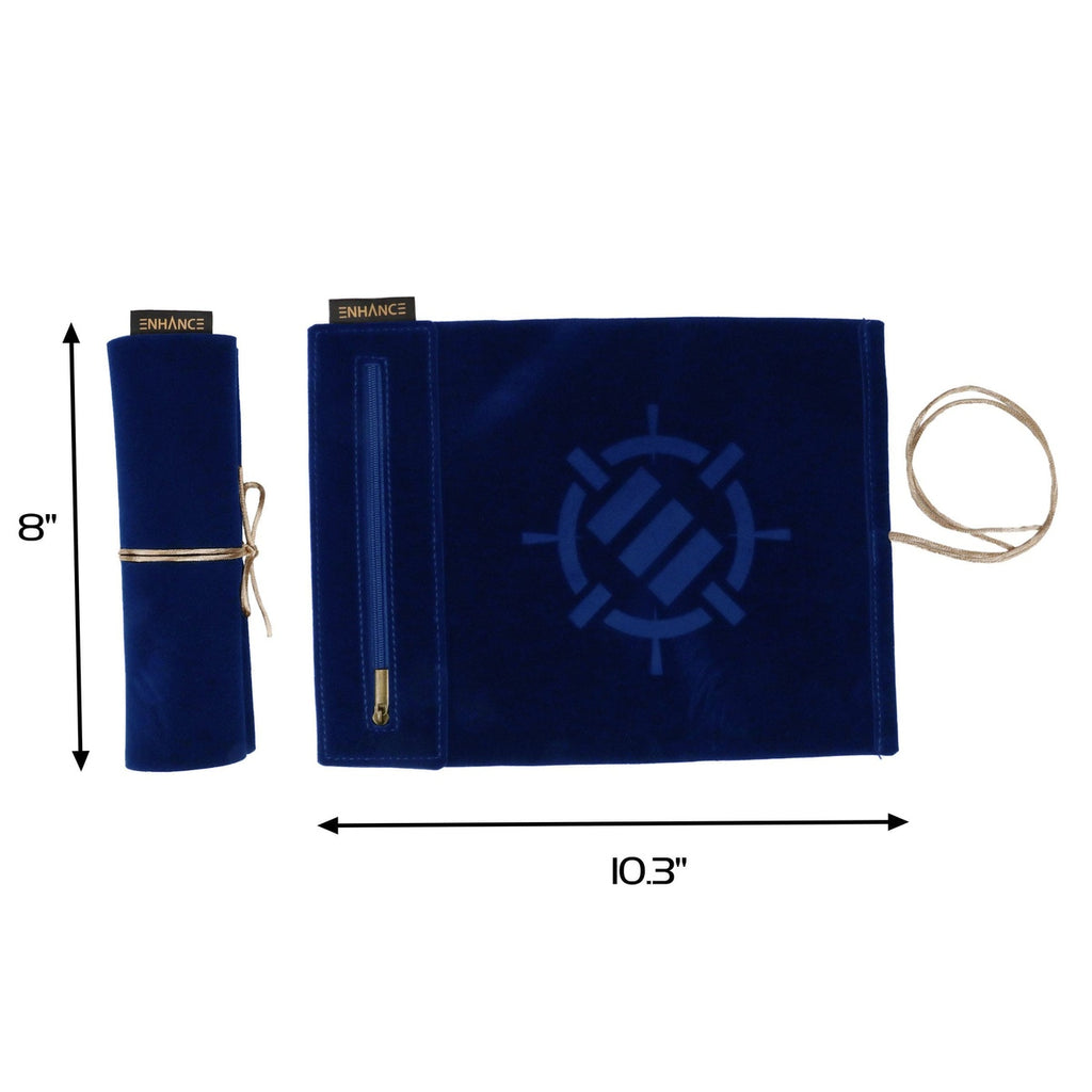 Image produit Enhance Tabletop Roll on a Scroll – Pochette à dés avec dés bleus