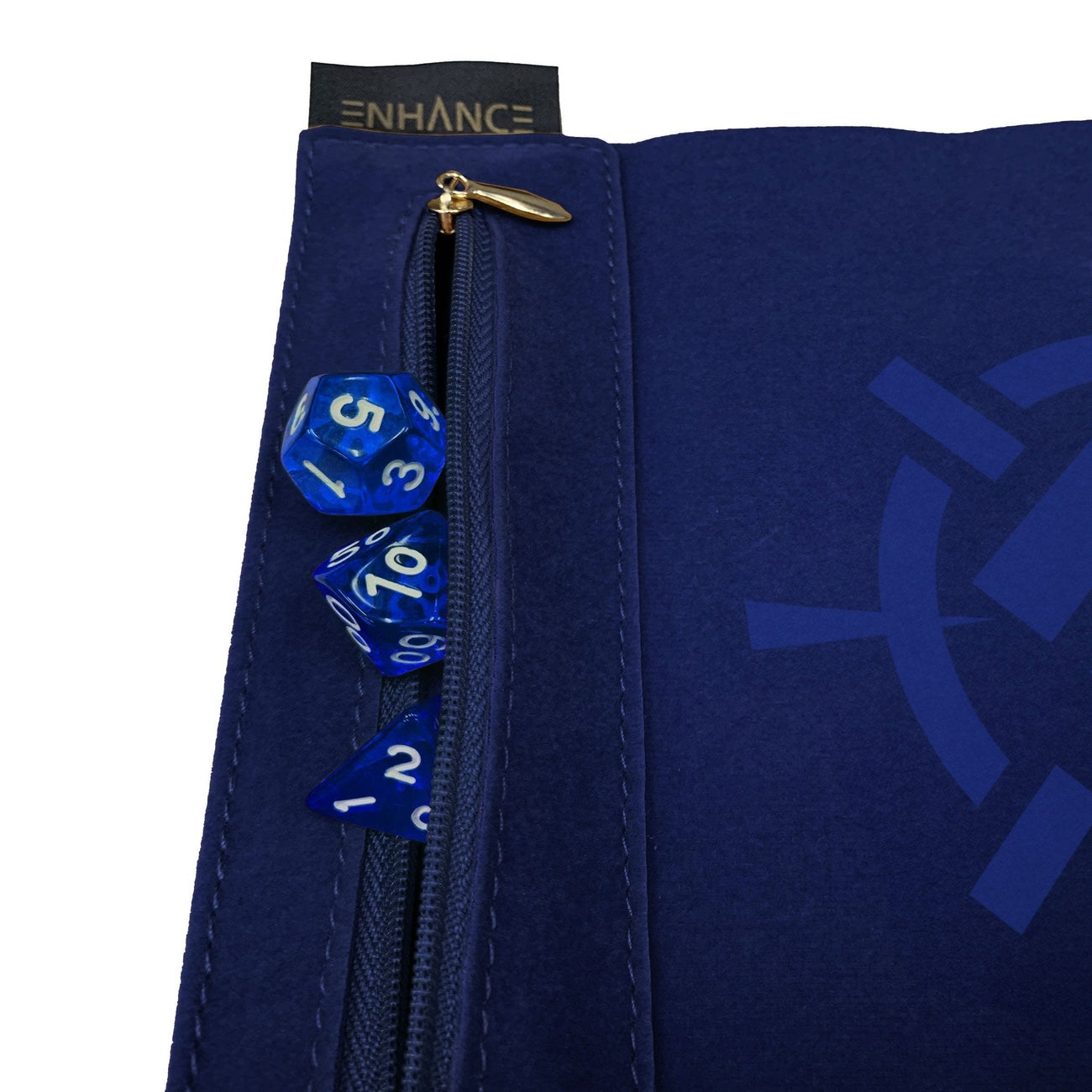 Image produit Enhance Tabletop Roll on a Scroll – Pochette à dés avec dés bleus