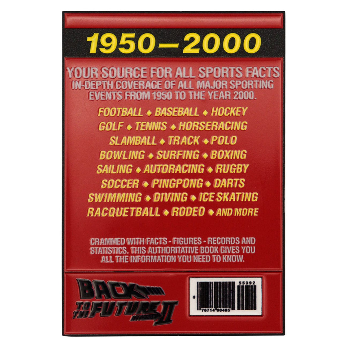 Image produit Retour vers le futur Lingot en métal Sports Almanac Édition Limitée