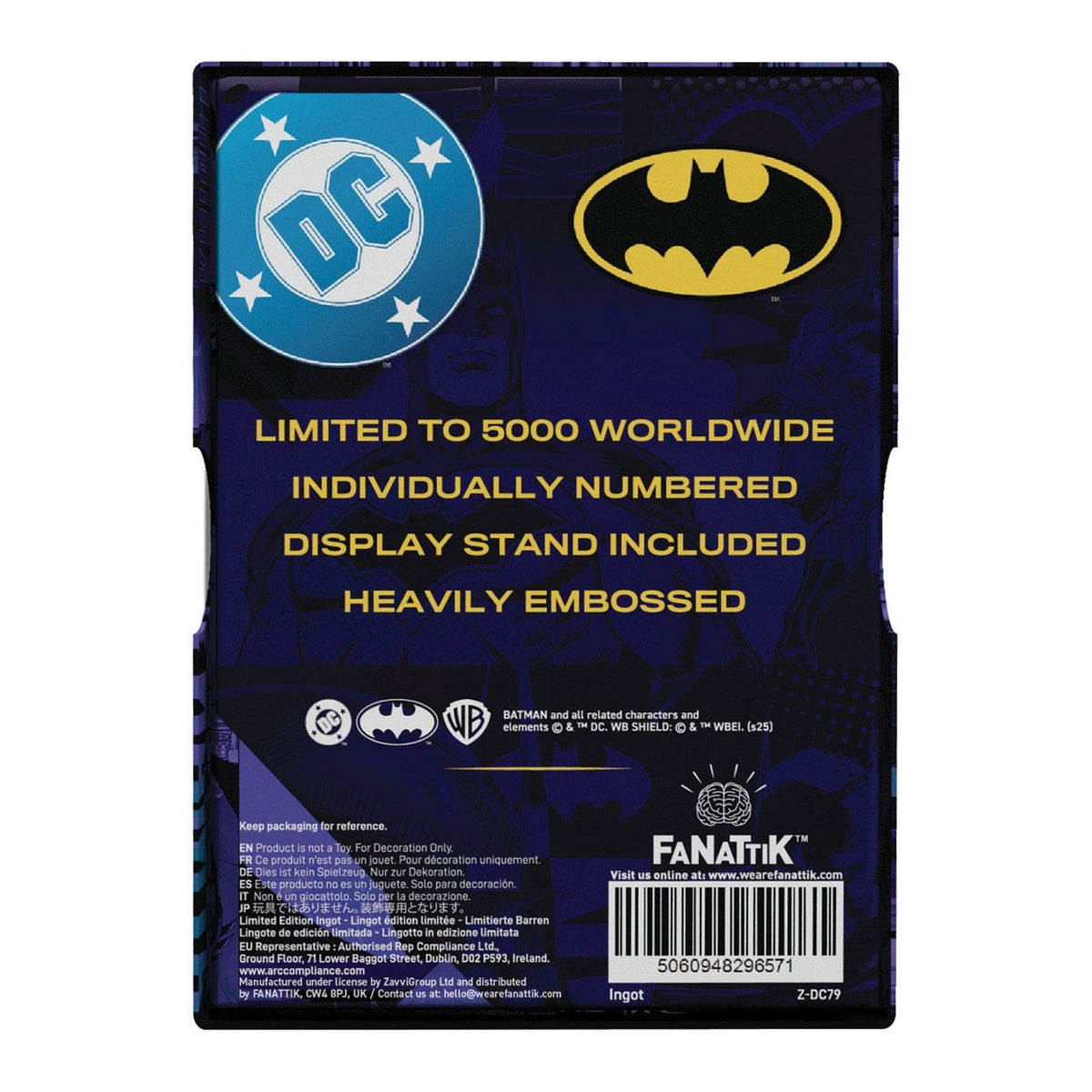 Image produit DC Comics Lingot Métal Batman Detective Comics n°9 Édition Limitée