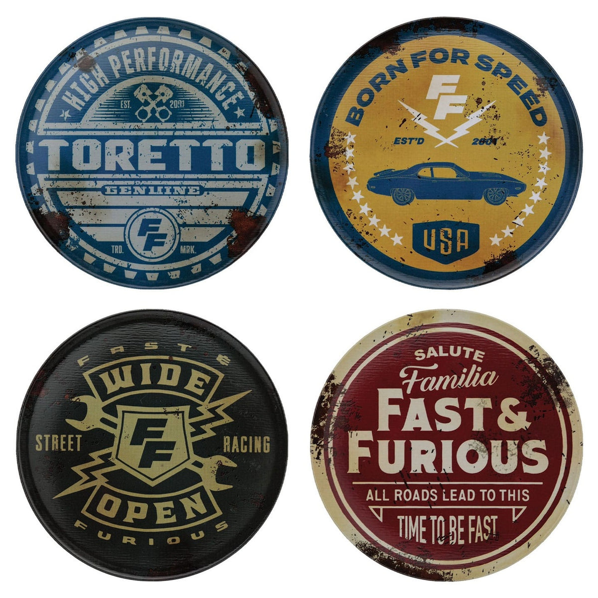 Image produit Fast & Furious Set de 4 sous-verres Vintage