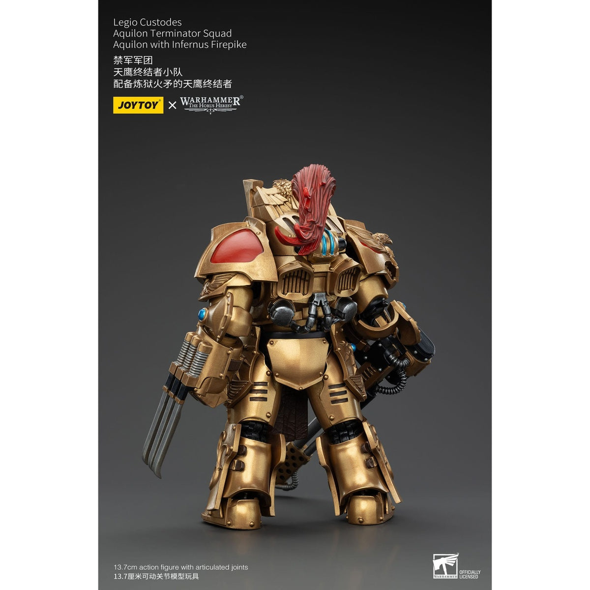 Image produit Warhammer The Horus Heresy Figurine articulée 1/18 Legio Custodes Aquilon Terminator Squad Aquilon avec Infernus Firepike 14 cm