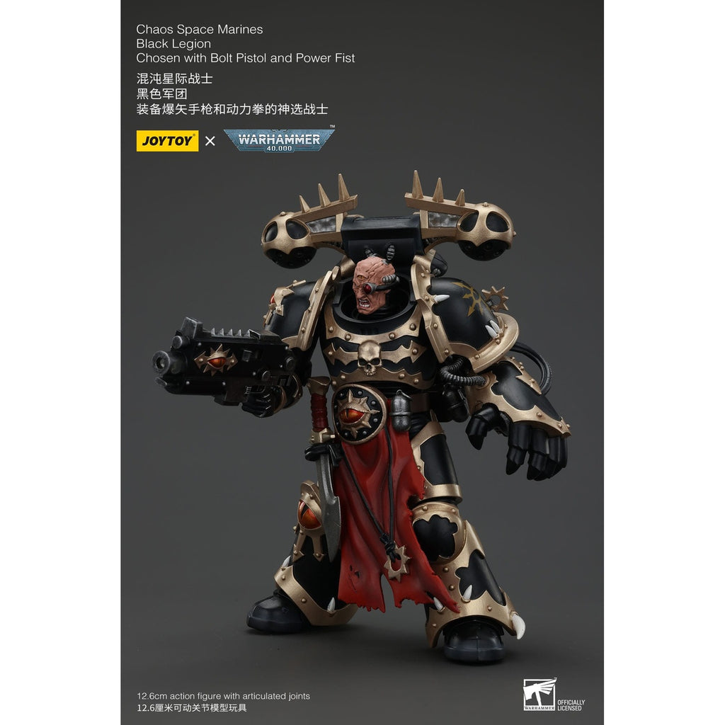 Image produit Figurine d’action Warhammer 40K Chaos Space Marines Black Legion Chosen avec Bolt Pistol et Power Fist 20 cm