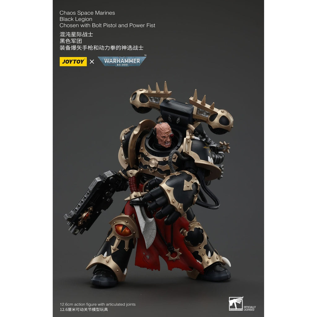 Image produit Figurine d’action Warhammer 40K Chaos Space Marines Black Legion Chosen avec Bolt Pistol et Power Fist 20 cm