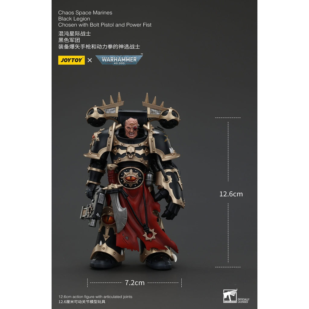 Image produit Figurine d’action Warhammer 40K Chaos Space Marines Black Legion Chosen avec Bolt Pistol et Power Fist 20 cm
