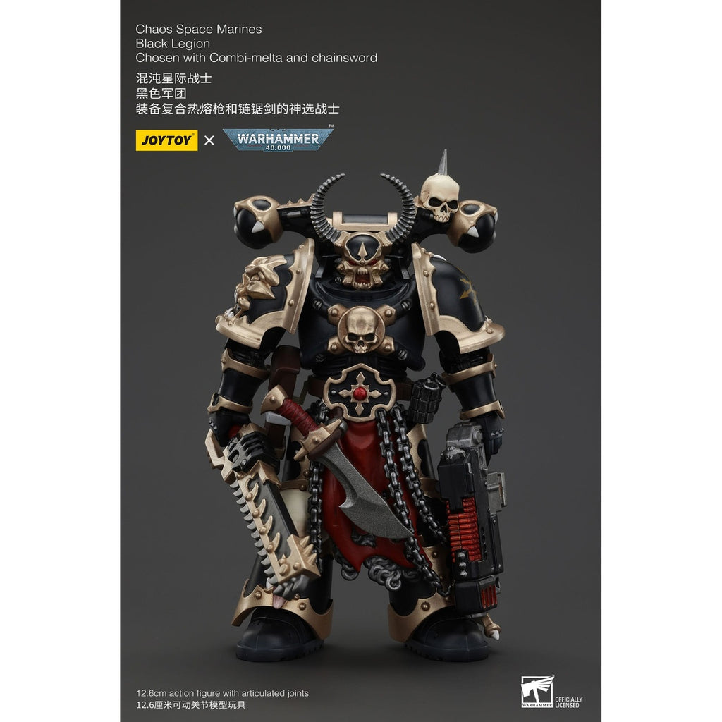 Image produit Warhammer 40k Figurine articulée Chaos Space Marines Black Legion Chosen avec Combi-melta et Chainsword 20 cm