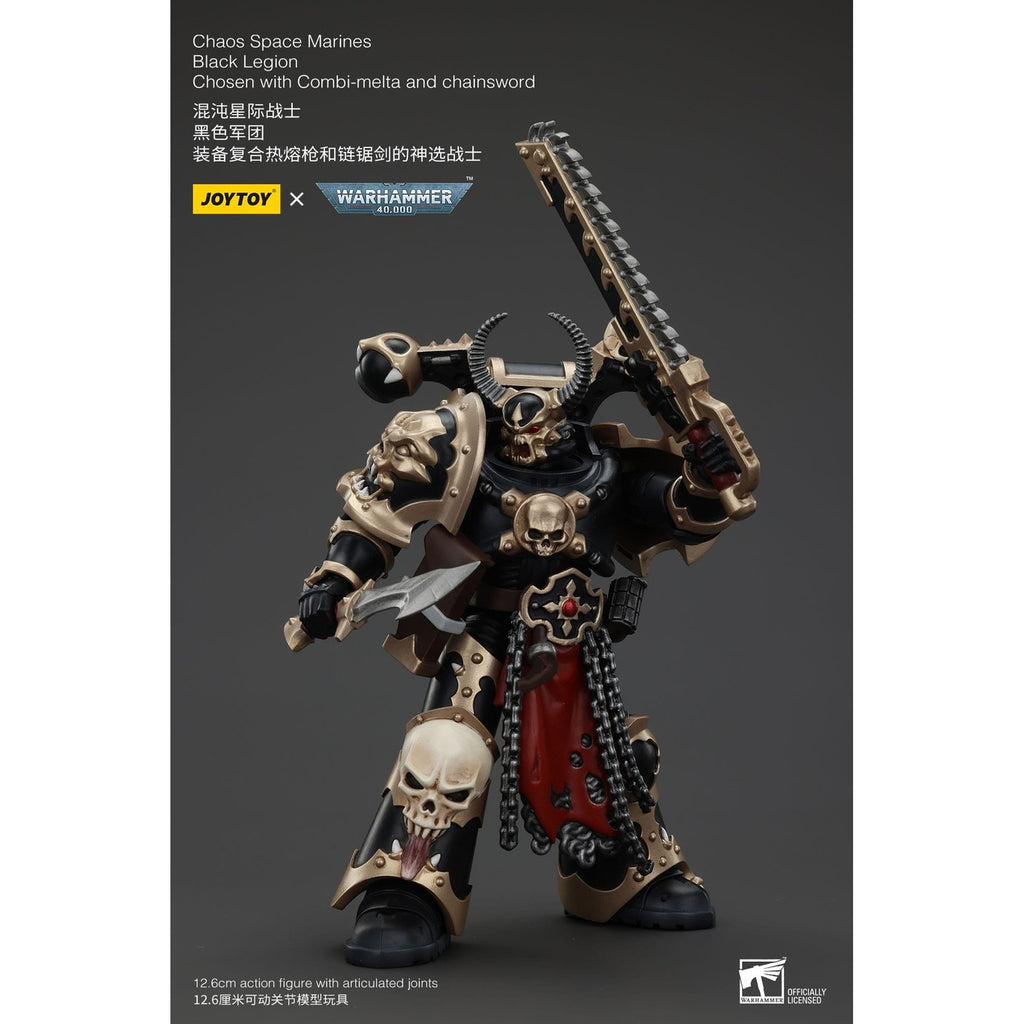 Image produit Warhammer 40k Figurine articulée Chaos Space Marines Black Legion Chosen avec Combi-melta et Chainsword 20 cm