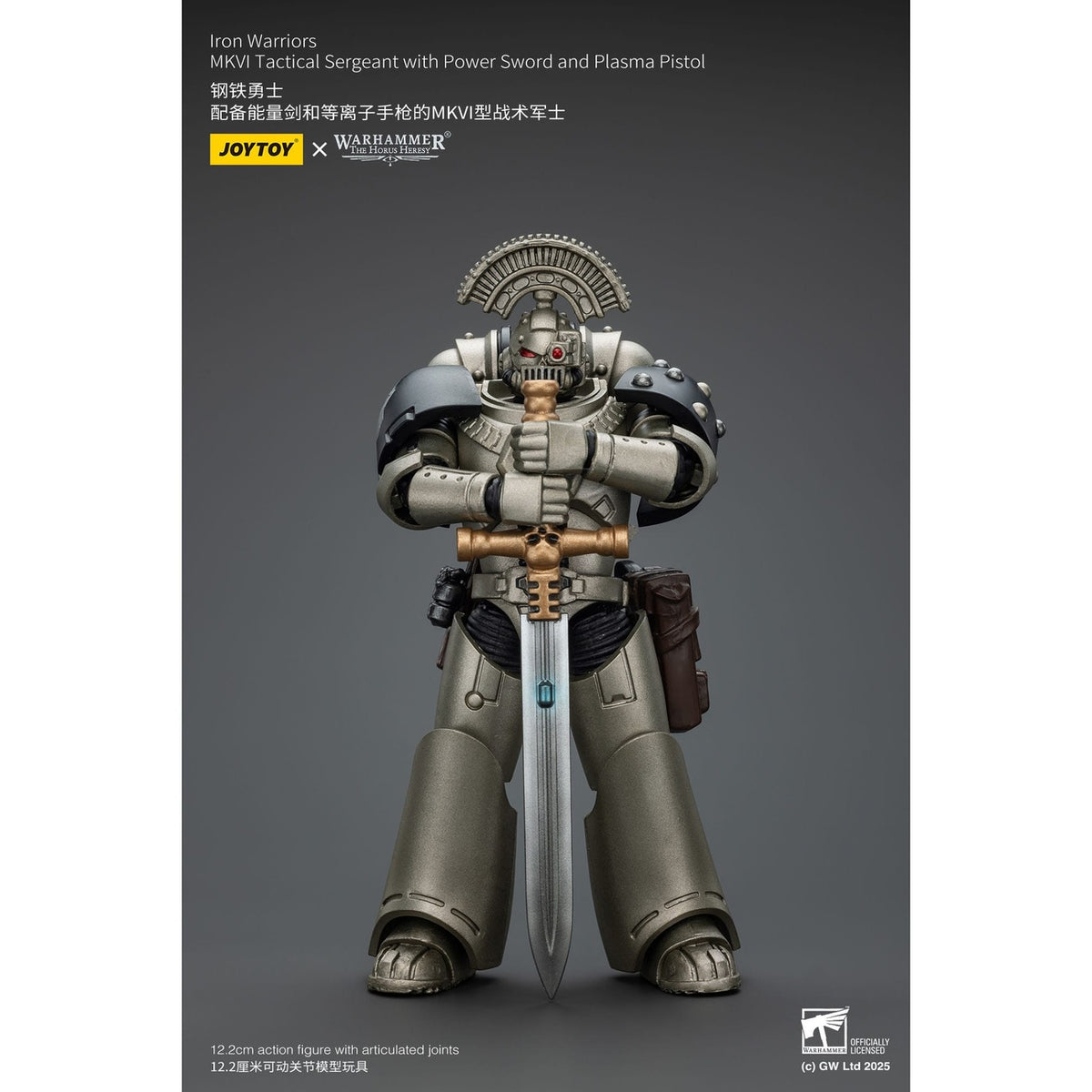 Image produit Warhammer The Horus Heresy figurine articulée 1/18 Iron Warriors MKVI Tactical Sergeant with Power Sword and Plasma Pistol 12 cm