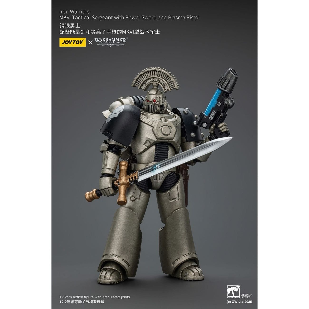 Image produit Warhammer The Horus Heresy figurine articulée 1/18 Iron Warriors MKVI Tactical Sergeant with Power Sword and Plasma Pistol 12 cm