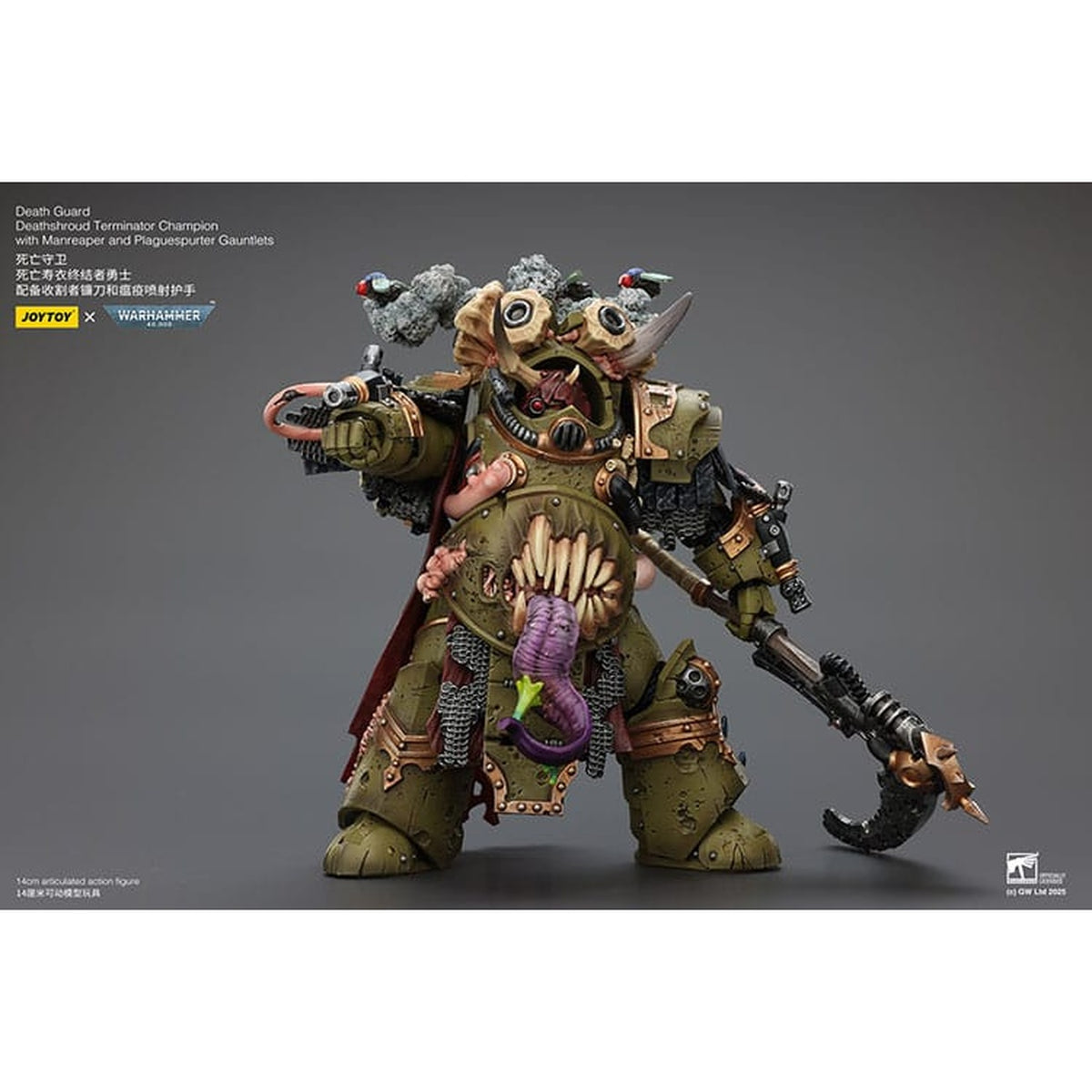 Product image Warhammer 40K Action Figure 1/18 Death Guard Deathshroud Terminator Champion with Manreaper and Plaguespurter Gauntlets 14 cm